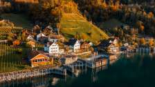 Quarten, Quinten, Walensee, Herbstfarben, Morgensonne, Herbst