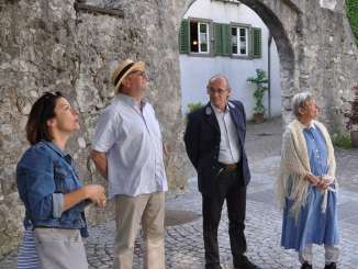 Szenische Stadtführung in Maienfeld Schauspielende im Städtchen Maienfeld bei einer szenischen Stadtführung