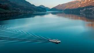 Schifffahrt Walensee, Walensee, Morgendämmerung, Herbst
