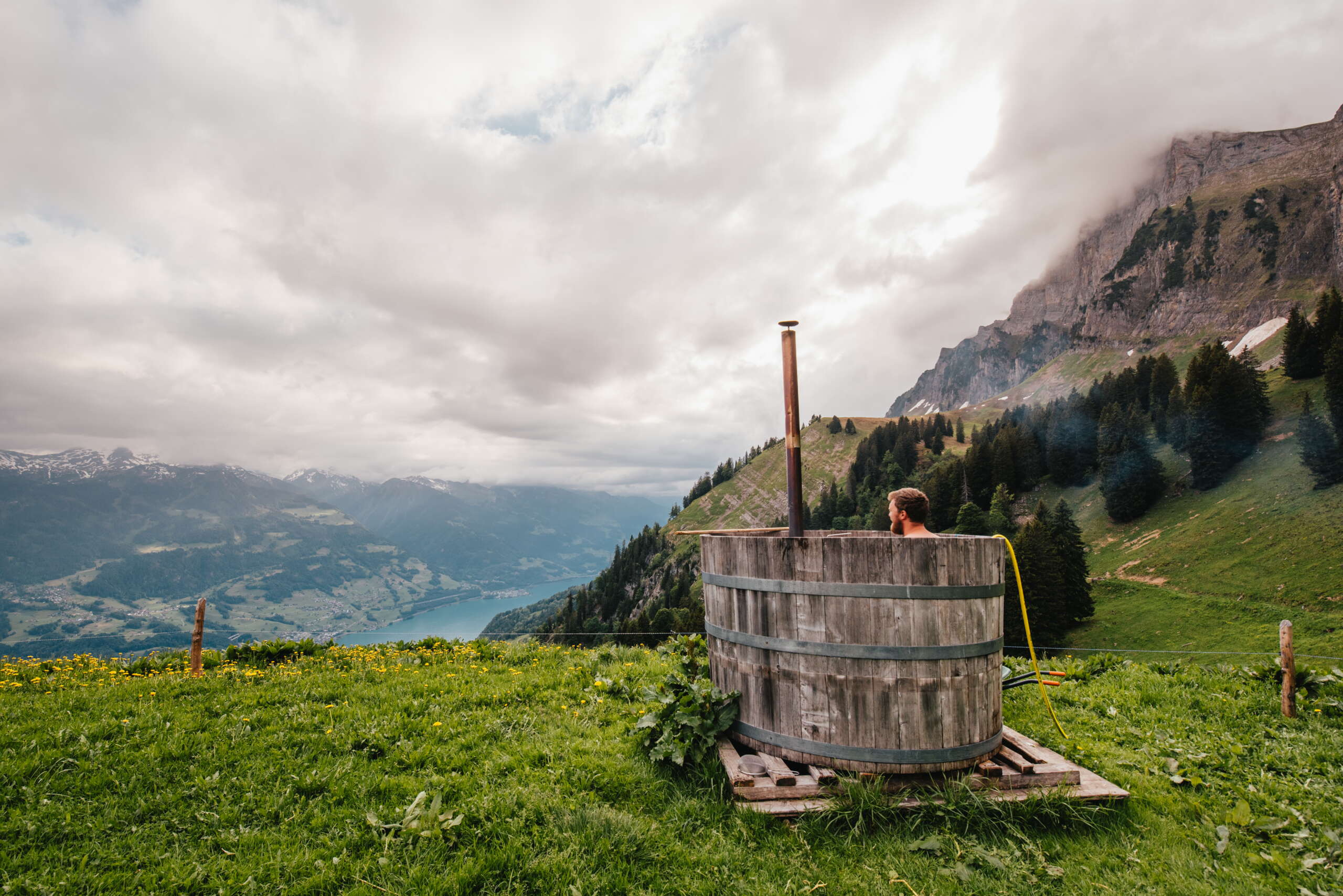 Hotpot auf Alp Tschingla mit Aussicht