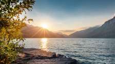 Badestrand Murg im Sonnenuntergang