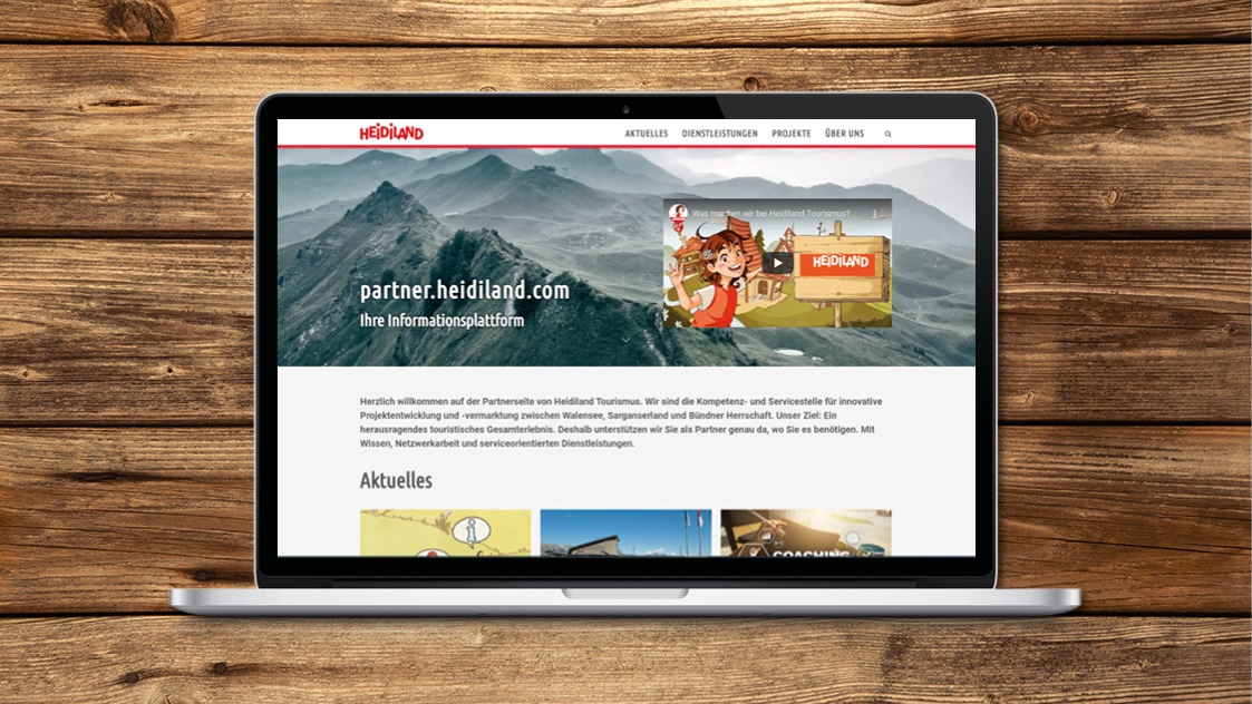 Bild zur neuen Partnerplattform Heidiland Tourismus Web